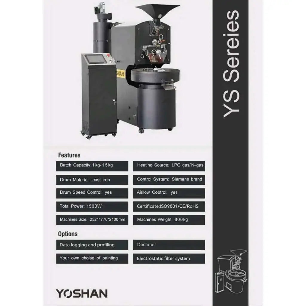 Yoshan Cast Iron Drum 12kg קולה קפה מסחרי - coffee roaster